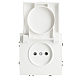 Розетка 2P Stekker Эмили со шторками крышкой белый фарфор RST16-5113-01 49878