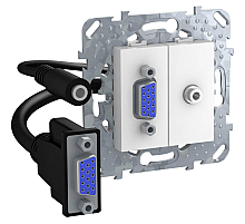 Розетка компьютерная VGA+Minijack Schneider Electric Unica MGU5.932.18ZD