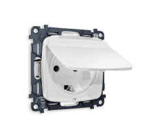 Комплект механизма розетки с/з со шторками и крышкой Ambrella Volt Omega MO128010