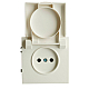 Розетка 2P Stekker Эмили со шторками крышкой белый фарфор RST16-5113-01 49878
