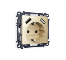 Комплект механизма розетки 2USB A+A 18W (быстрая зарядка) с/з Ambrella Volt Alfa MA609010