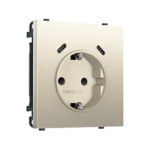 Комплект механизма электрической розетки SIGMA Шёлк 2USB С+C 20W Ambrella Volt MS550510 (SP5505, PR165)