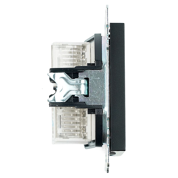 Розетка компьютерная 2-местная RJ-45 (механизм) ,Stekker ,GLS00-7109-05 Катрин, черный 50007
