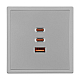 USB Розетка тип А+С+С софт-тач никель Arlight SCT-MUACC-SFPL-FC-IS (65W, QC3) 061838(1)