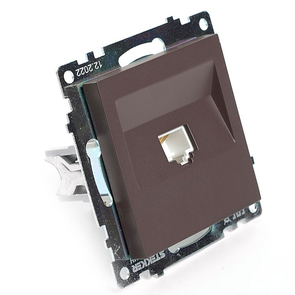 Розетка компьютерная RJ-45 Stekker Катрин шоколад GLS00-7107-04 49023