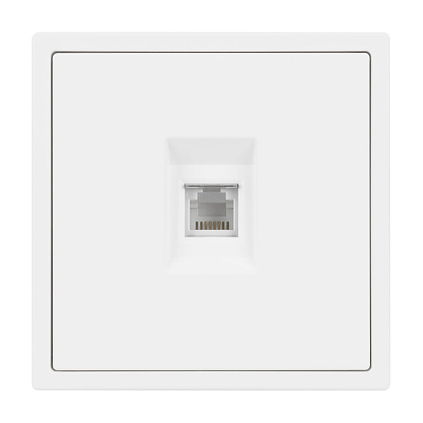 Розетка телефонная софт-тач белый кварц Arlight SCT-MTL1-SFPL-WH (RJ-11, 4C) 054300(1)