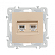 Розетка телефонная RJ11 + компьютерная RJ45 Arte Milano 206.44-1.shampan