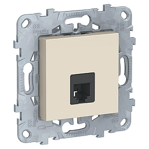 Розетка телефонная RJ11 одиночная 4 контакта Schneider Electric Unica New NU549244
