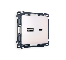 Комплект механизма розетки 2USB A+C 20W (быстрая зарядка) Ambrella Volt Alfa MA211010