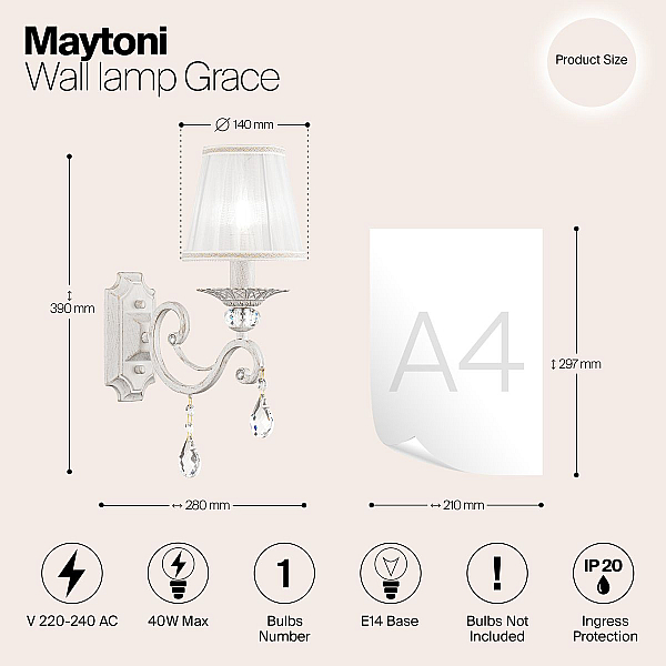 Бра Maytoni Grace ARM247-01-G