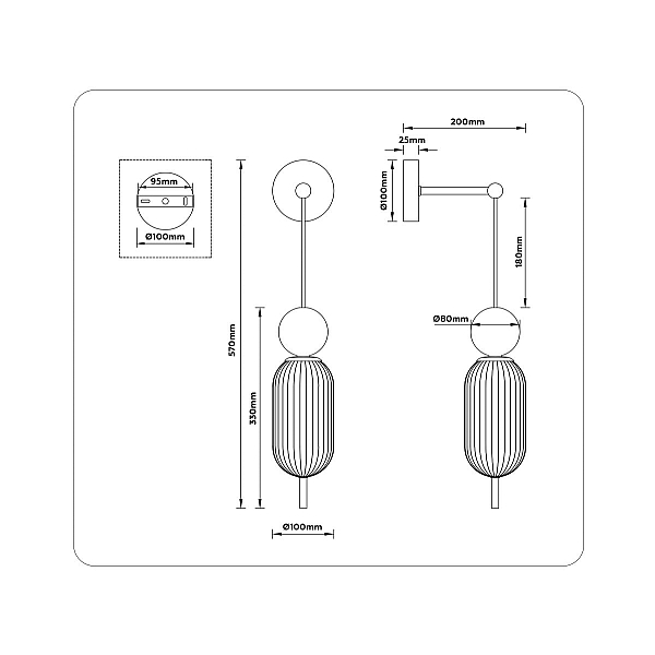 Настенный светильник со сменной лампой Ambrella light High Light LH53108