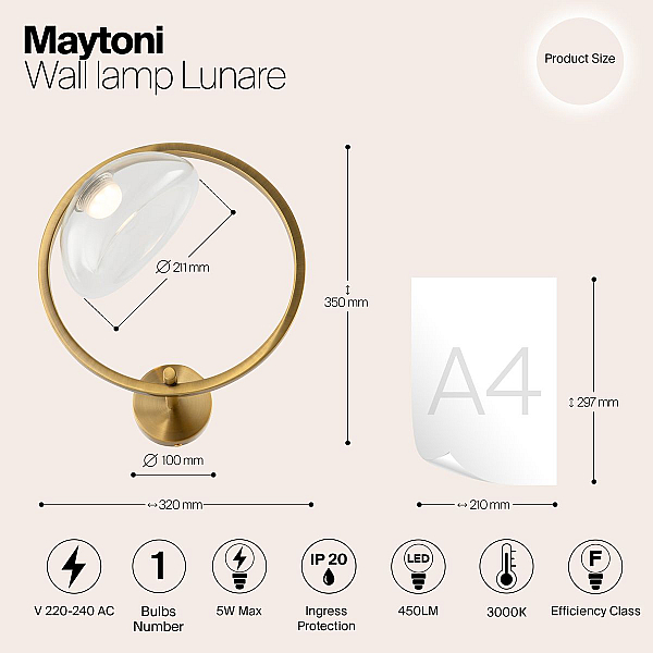 Бра Maytoni Lunare MOD327WL-L5BS3K