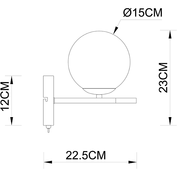 Бра Arte Lamp Alcor A2224AP-1BK