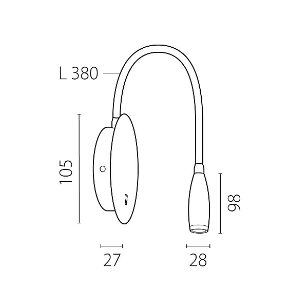 Бра 3W 160LM 3000K, черный Omega Lightstar 200337