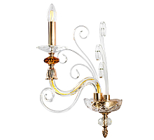 Бра Crystal lux CATARINA AP1 V2 GOLD/TRANSPARENT-COGNAC