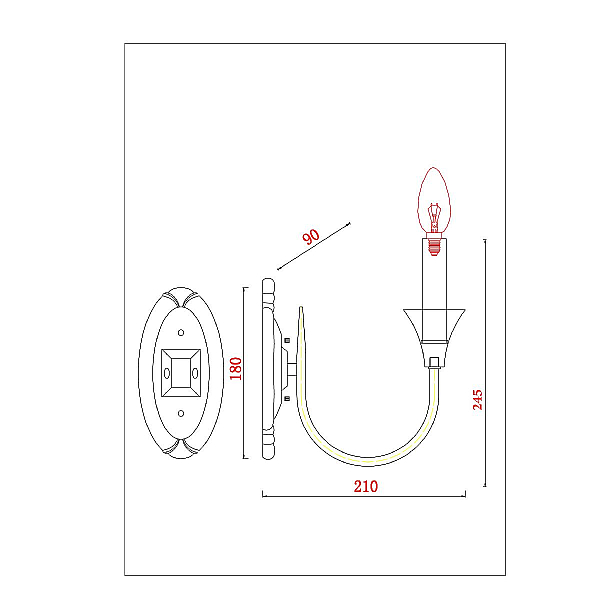 Бра Arte Lamp COLLINETTA A4094AP-1PB