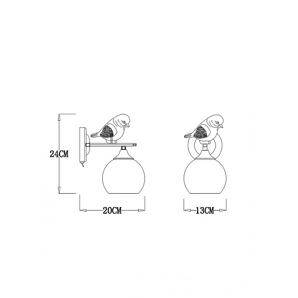 Бра Arte Lamp Gemelli A2150AP-1WG