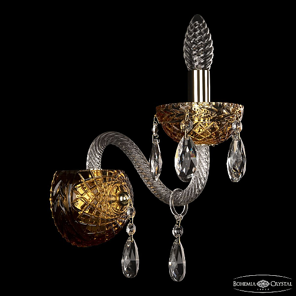 Бра Bohemia Ivele Crystal 5417B/1/165 G Amber/M-1F