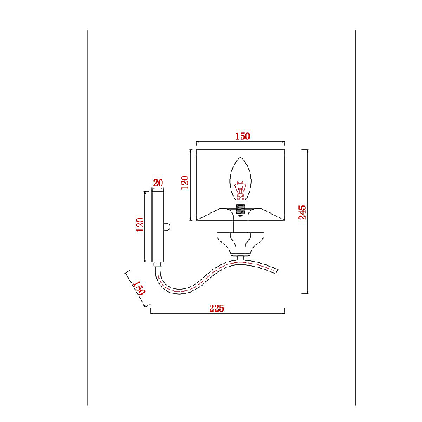 Бра Arte Lamp ALHENA A4091AP-1CC