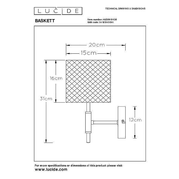 Бра Lucide Baskett 45259/01/30