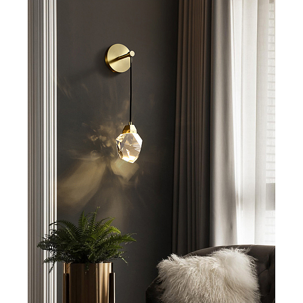 Бра DeLight Collection Crystal rock II 9701W brass