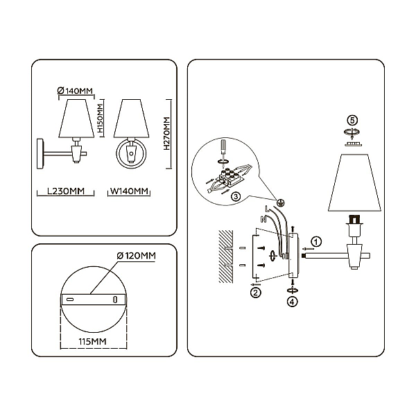 Бра Ambrella Light High Light Ceramo Classic LH75047