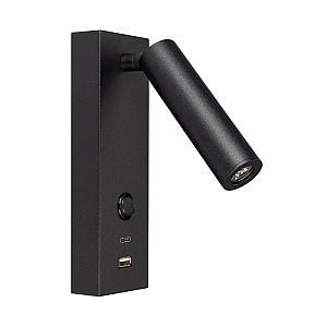 Спот Arlight SP-BED-CHARGE-S60x125-3W Warm3000 (BK, 20 deg, 230V, USB-A, USB-C) 029629(1)