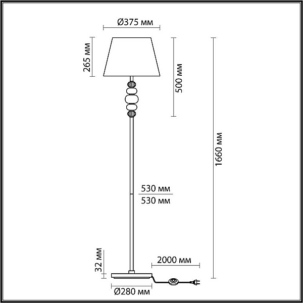 Торшер Odeon Light Exclusive Sochi 4896/1F