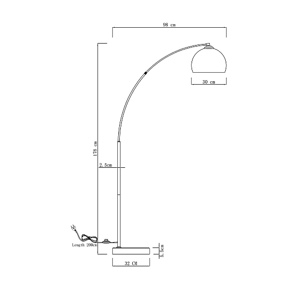 Торшер Moderli Arco V10992-F