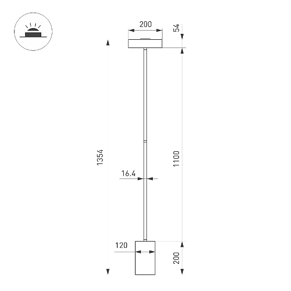 Торшер Arlight SP-SAMSARA-FLOOR-16W Warm3000 (BK, 110 deg, 230V) 052014
