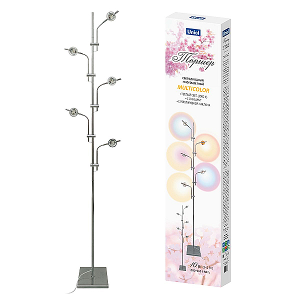 Торшер Uniel ULM-T640 5x2W/3000K CHROME MULTICOLOR UL-00012154