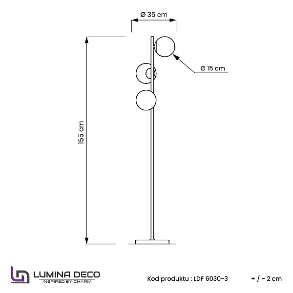 Торшер Lumina Deco Fredica LDF 6030-3 CHR