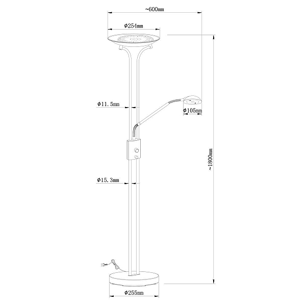 Торшер Arte Lamp Duetto A4329PN-2PB