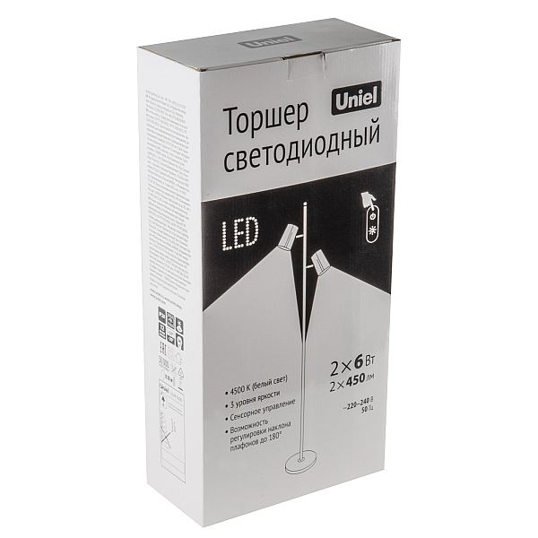 Торшер Uniel ULM-T600 2х6W/4500K/DIM WHITE UL-00010175