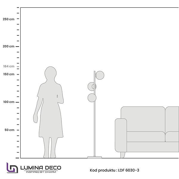 Торшер Lumina Deco Fredica LDF 6030-3 CHR