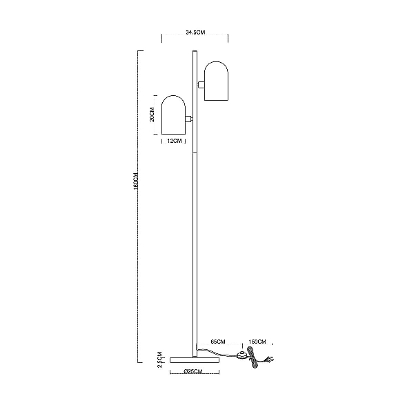 Торшер Arte Lamp CASSEL A5454PN-2PB