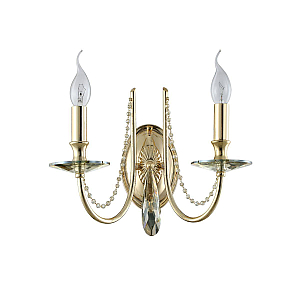 Бра Crystal Lux Victoria AP2 Gold/Amber