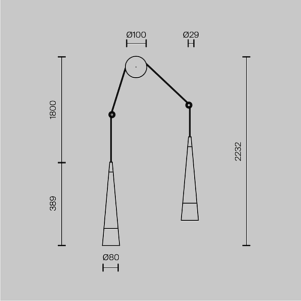 Подвесной светодиодный светильник Maytoni Sintesi P090WL-L24CH3K