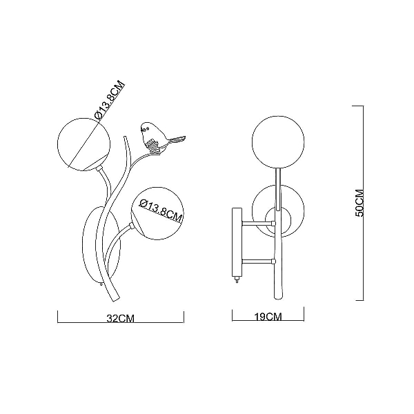 Бра Arte Lamp Camomilla A9712AP-2SG
