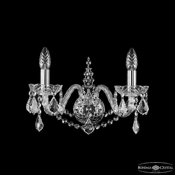 Бра Bohemia Ivele Crystal 1411B/2/160 Ni Leafs