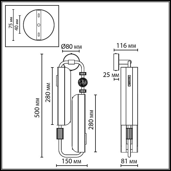 Бра Odeon Light Lion Modern 5467/10WL