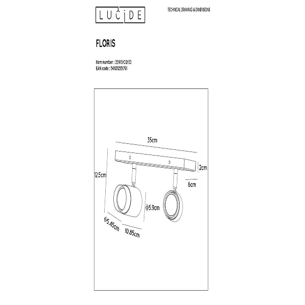 Спот Lucide Floris 35913/02/33