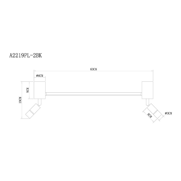 Светодиодный спот Arte Lamp Rasalas A2219PL-2BK