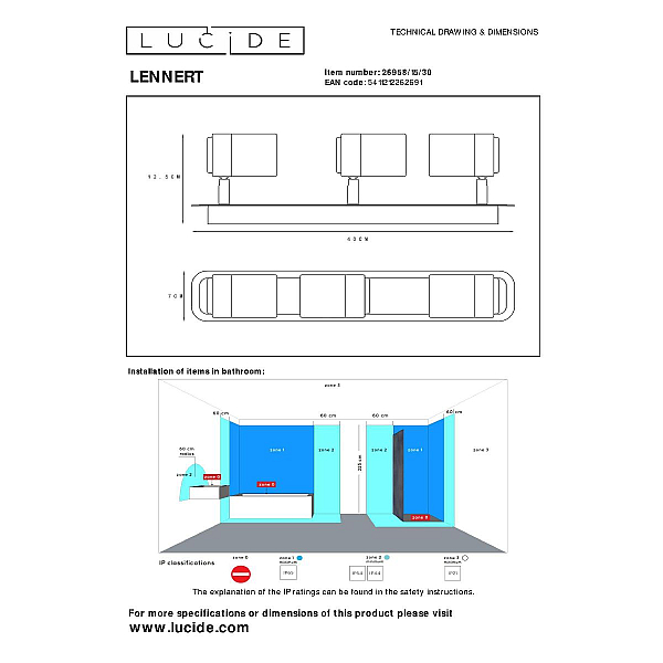 Спот Lucide Lennert 26958/15/30