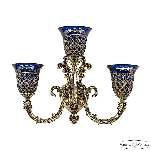 Бра Bohemia Ivele Crystal Florence 7109B15/2+1/210 GB P2 U Amber-Blue/H-1J