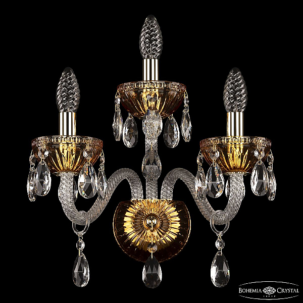 Бра Bohemia Ivele Crystal 5417B/2+1/165 G Amber/M-1G