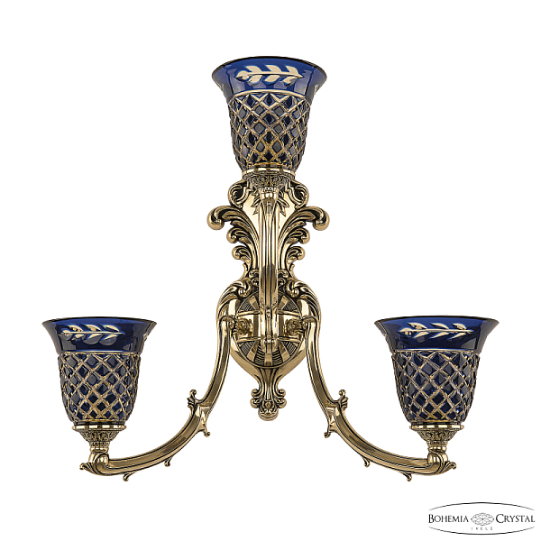 Бра Bohemia Ivele Crystal Verona 7211B15/2+1/210 GB P2 U Amber-Blue/H-1J