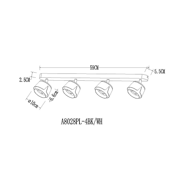 Спот Arte Lamp Amaks A8028PL-4BK