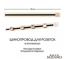 Встраиваемый шинопровод с выключателем Arte Milano Am-track-sockets 385201TBB/100 Gold