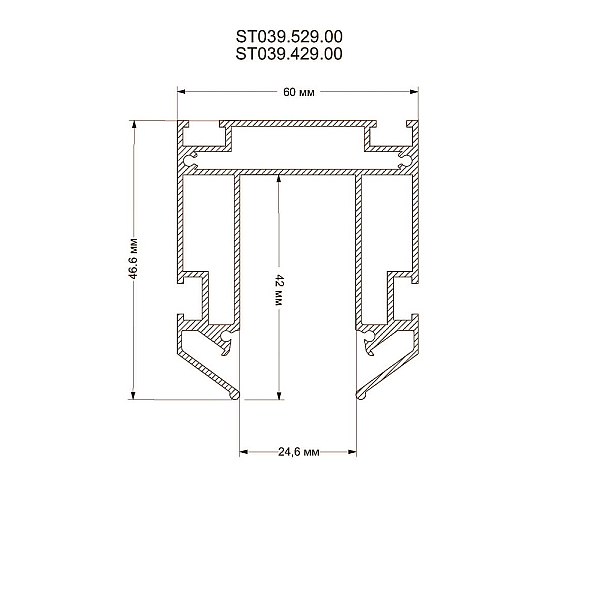 Шинопровод магнитный встраиваемый ST Luce Skyline 48 ST039.529.00